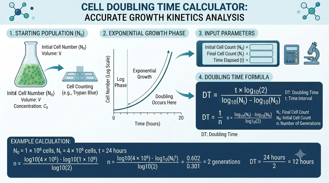 Cell Doubling Time Calculator - Illustration